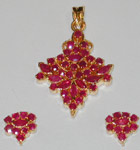 Code KJGJR 2521Ruby Pendent Set, click here to see large picture.