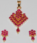 Code KJGJR 2522Ruby Pendent Set, click here to see large picture.