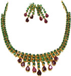 Code KJGJC 2907Rubies & Emeralds Necklace, click here to see large picture.